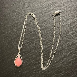 Pink Fluorite and Rose Quartz 20” Necklace